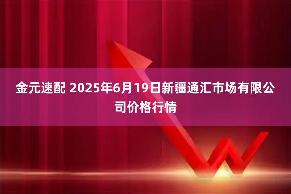 金元速配 2025年6月19日新疆通汇市场有限公司价格行情