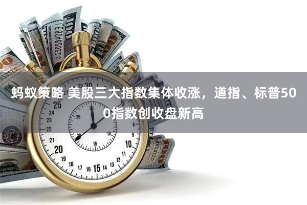 蚂蚁策略 美股三大指数集体收涨，道指、标普500指数创收盘新高
